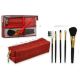 Le Kikke Make up Brush Set with Red Pouch Glitter